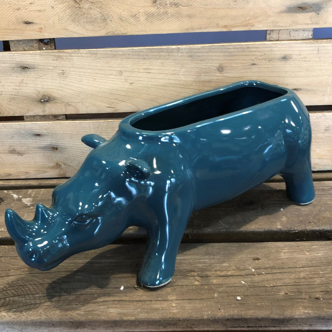 Ceramic Rhinoceros Planter